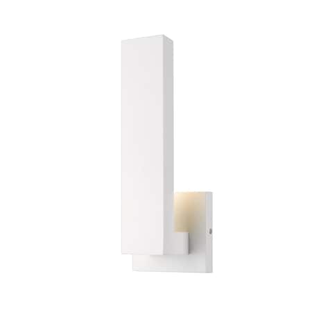 Z-Lite Edge 1 Light Outdoor Wall Sconce, White & Sand Blast 576S-WH-LED